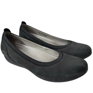 Dansko Womens Kristen Black Newbuck Ballet Flats Comfort Shoe Size 39 US 8.5 / 9